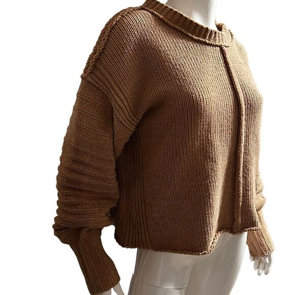 Impressions Slouchy Sweater Camel Color Batwing Drop Sleeves size Medium - Picture 7 of 12